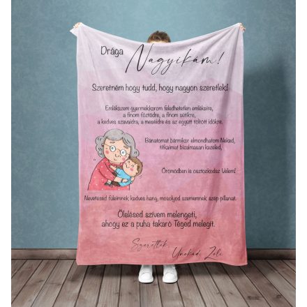 Felnőtt takaró- Nagymamának ( választható mintával)