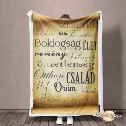 Felnőtt takaró- Szófelhő  (papyruson)